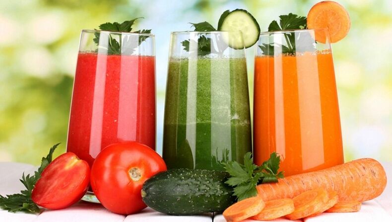 Low-calorie vegetable juice on the menu