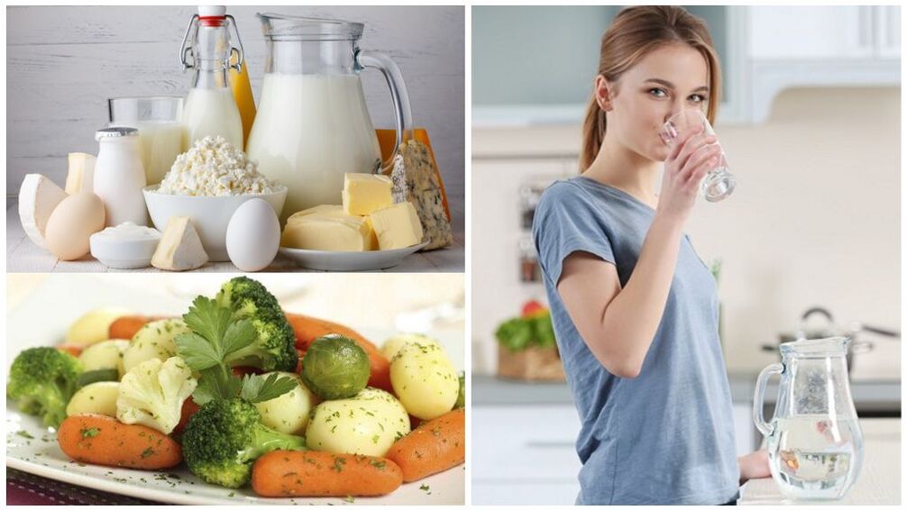 Diet for exacerbation of gout - water, dairy products, boiled vegetables