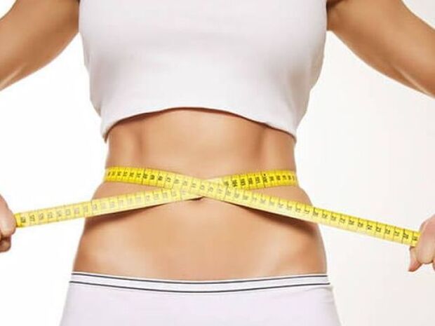 Waist on the waist with centimeters tape