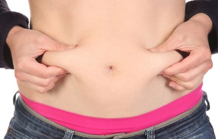 fat deposits on the abdomen